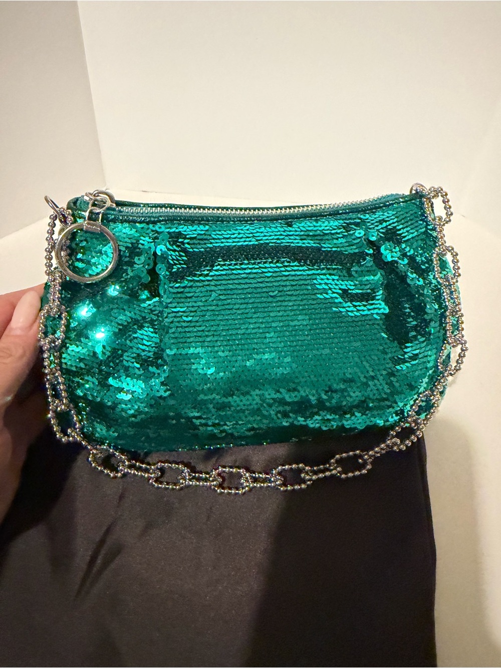 Rare Vintage Coach Poppy Y2K Teal Sequin Evening Bag